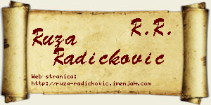Ruža Radičković vizit kartica